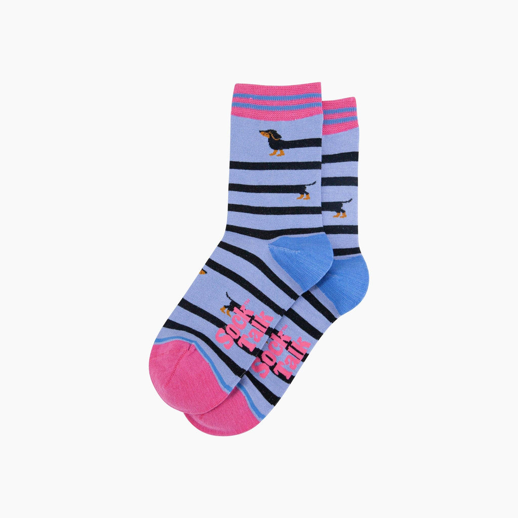 Winding Sausage Dog Bamboo Socks in Blue: UK 3-7 | EU 36-40 | US 5-9