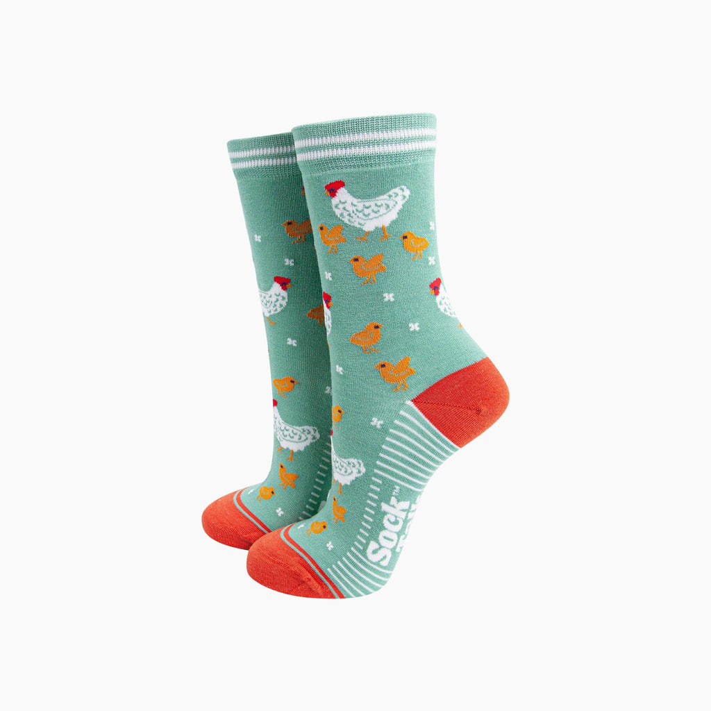 Hens and Chicks Bamboo Socks in Green: UK 3-7 | EU 36-40 | US 5-9