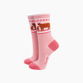 Highland Cow Calf Striped Bamboo Socks in Pink: UK 3-7 | EU 36-40 | US 5-9