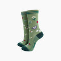 Garden Ladybird & Butterfly Bamboo Socks in Green: UK 3-7 | EU 36-40 | US 5-9