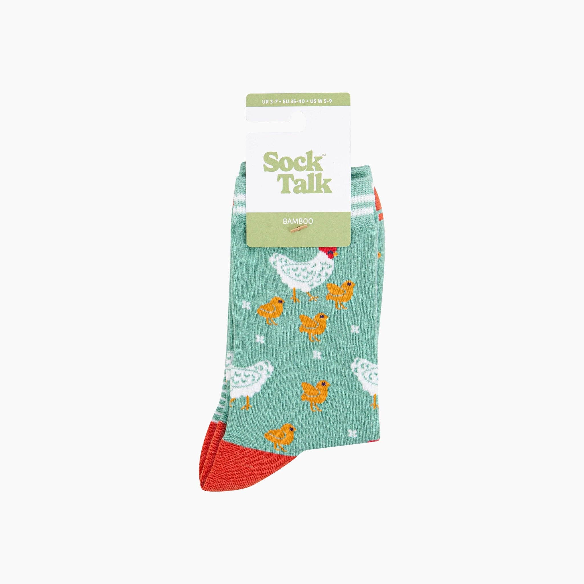 Hens and Chicks Bamboo Socks in Green: UK 3-7 | EU 36-40 | US 5-9