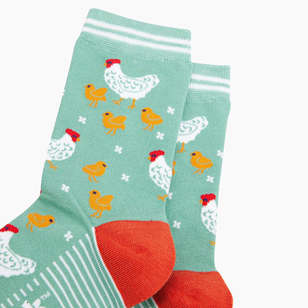 Hens and Chicks Bamboo Socks in Green: UK 3-7 | EU 36-40 | US 5-9