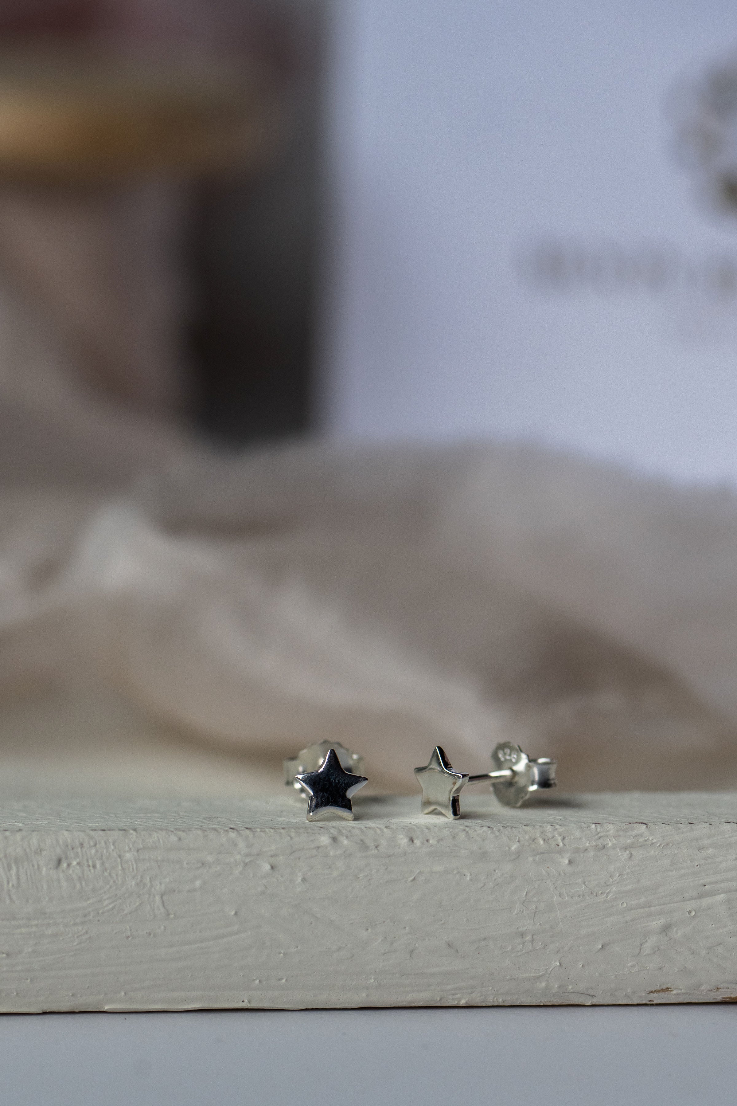 Gemini Star Stud Sterling Silver Earrings