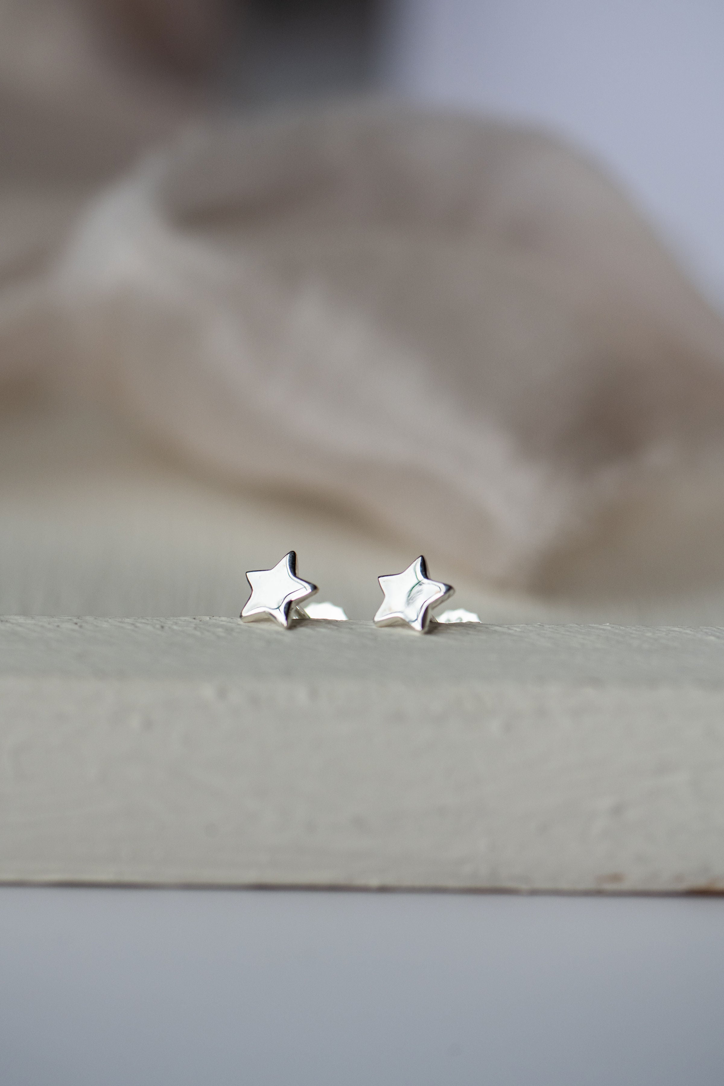 Gemini Star Stud Sterling Silver Earrings
