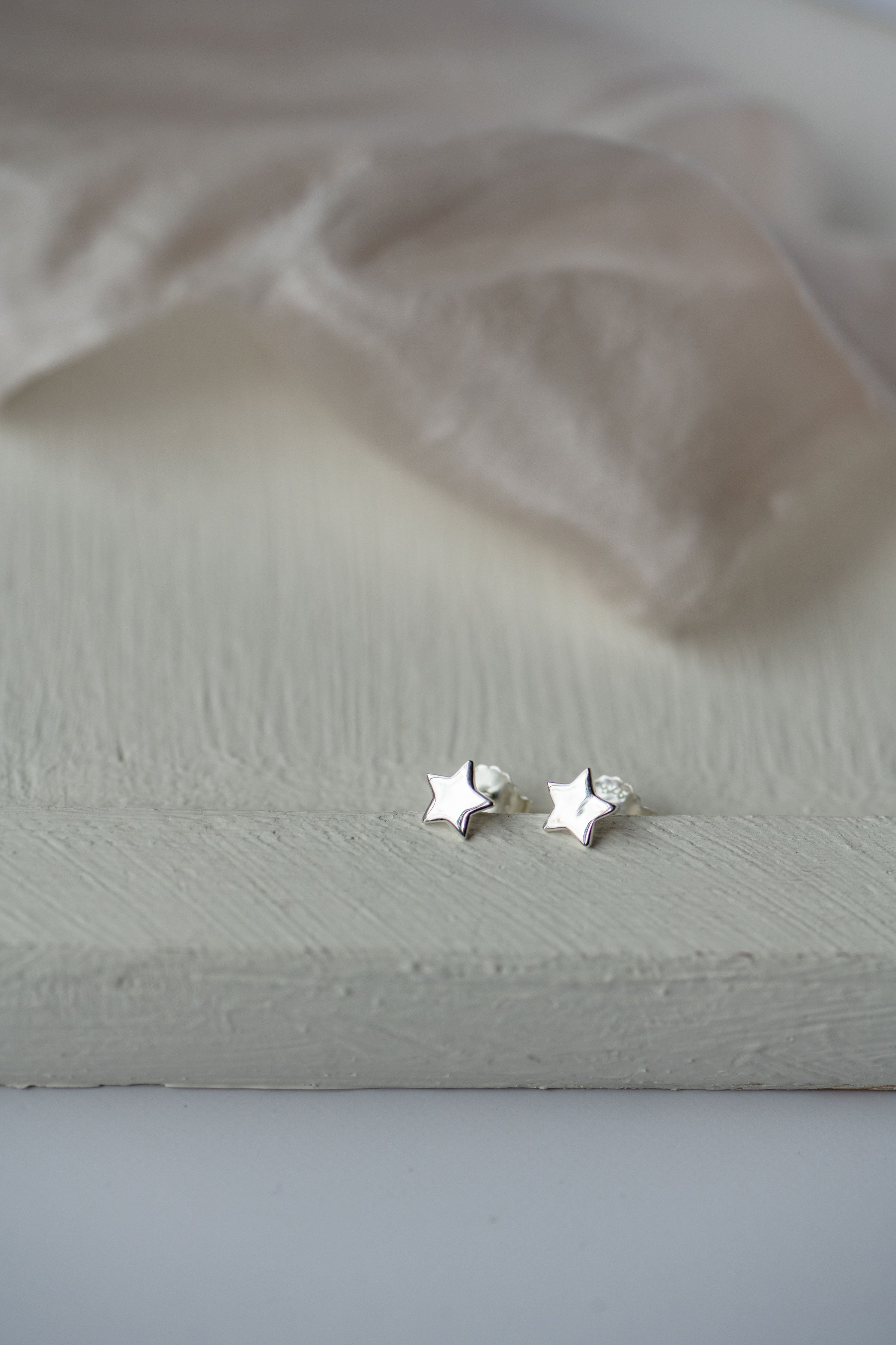 Gemini Star Stud Sterling Silver Earrings