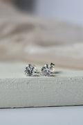 Amour Heart CZ Sterling Silver Stud Earrings