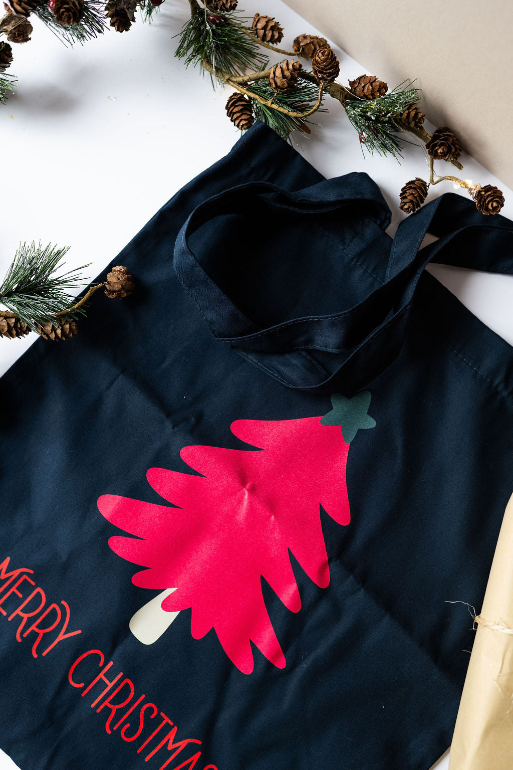 Christmas Tree Tote Bag - French Navy