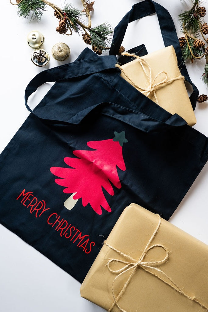 Christmas Tree Tote Bag - French Navy