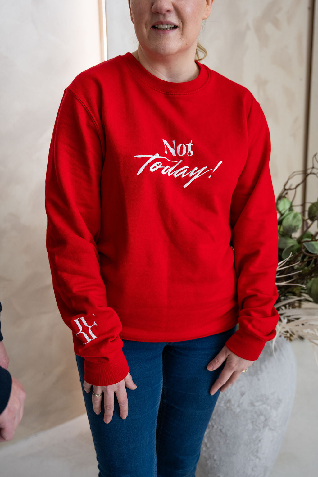 Ladies "Not Today!" Embroidered Sweater