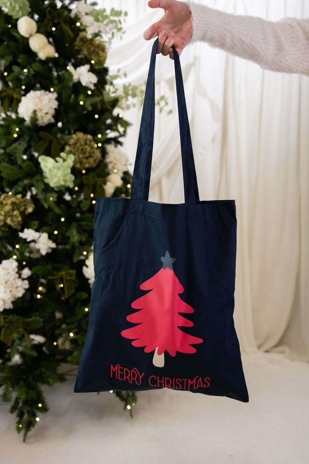 Christmas Tree Tote Bag - French Navy