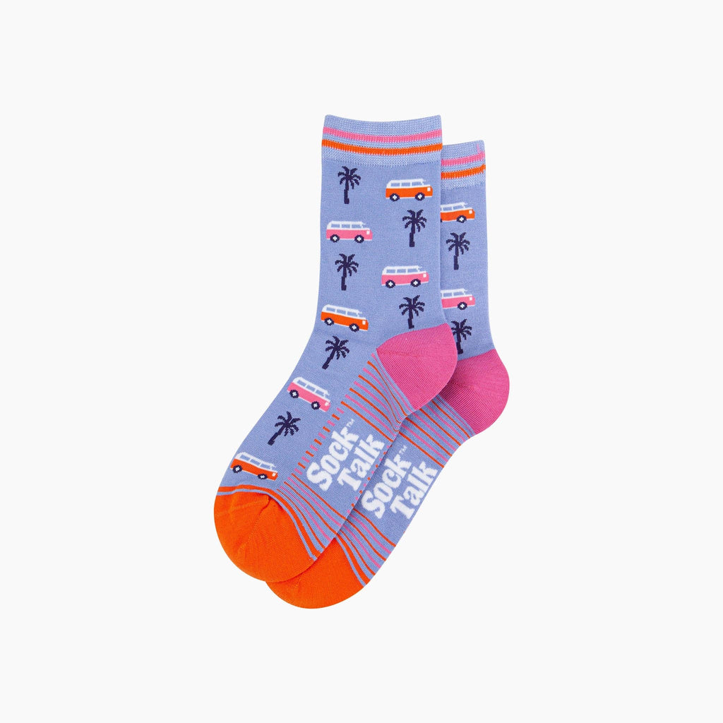 Campervans Palm Trees Bamboo Socks in Blue: UK 3-7 | EU 36-40 | US 5-9