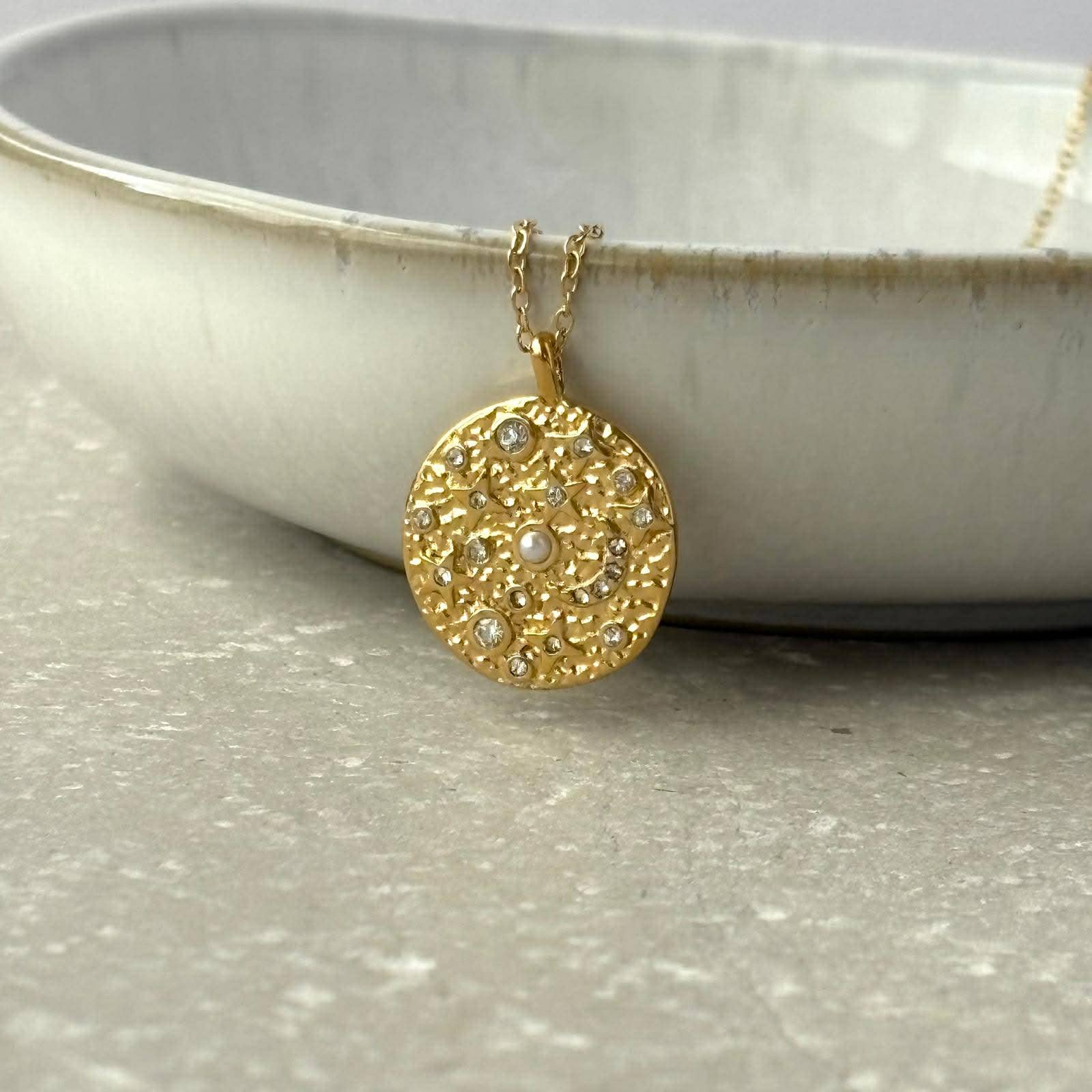 Tarnish Resistant Moon and Stars Necklace